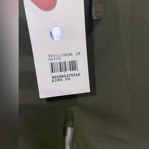 New! Derek Lam 10 Crosby Dean Utility Flare Olive Green Tie Waist Jeans 💚27 NWT! - Picture 14 of 15